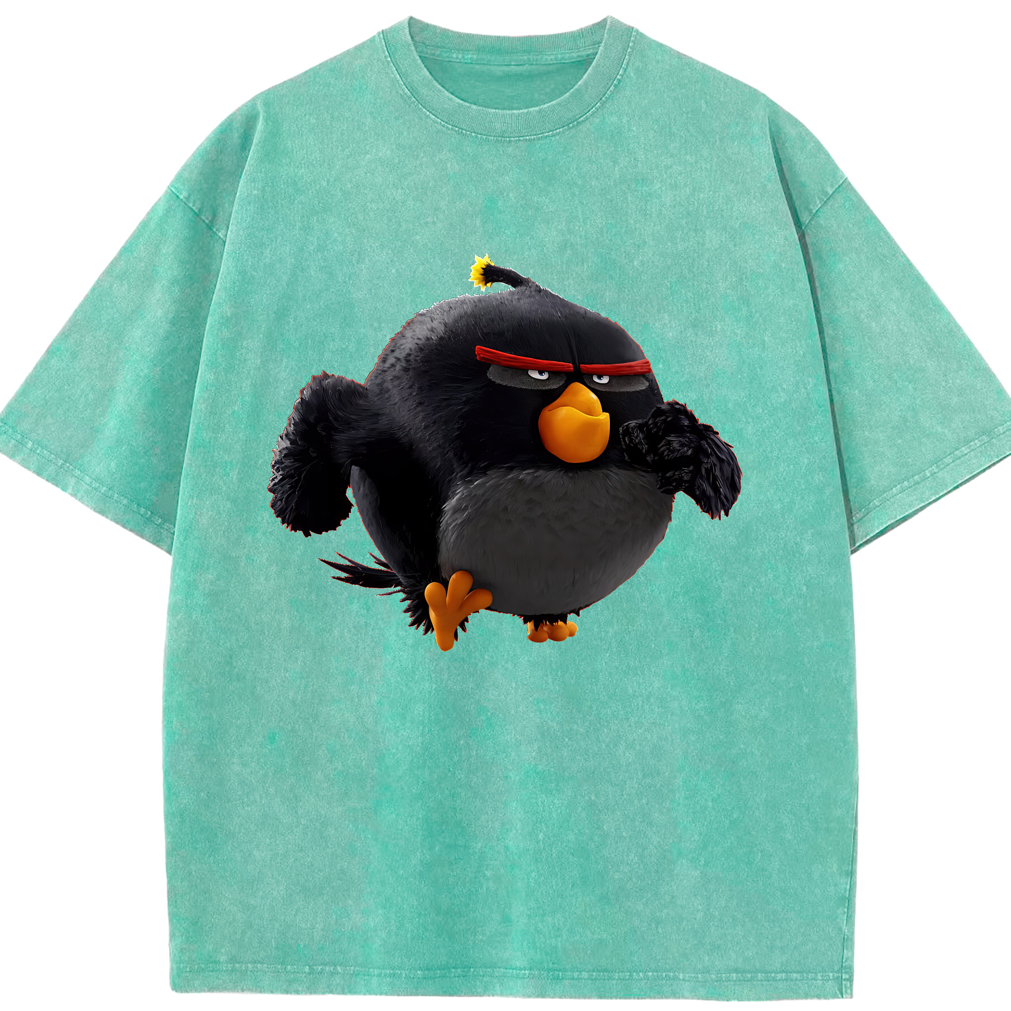 （画像用） Angry Birds アングリーバード 綿100% ヴィンテージ風 半袖Tシャツ（フロントプリント）